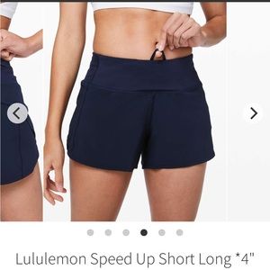 Lululemon Speed Up Shorts 4” True Navy